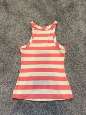 Anthropologie Coral and Cream Striped Racerback Tank